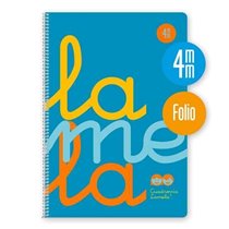 Bloc LAMELA Folio 80 Hojas 90 g. Tapa Plástico Cuadrovía 4 mm. Color Azul