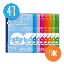 Bloc LAMELA Folio 80 Hojas Tapa Básico Cuadrovía Modelo Cuadrovía 4 mm.