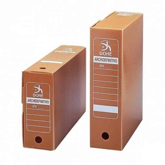 Caja Archivo Definitivo DOHE Polipropileno Marrón Tamaño Folio Prolongado