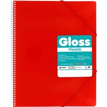 Carpeta Fundas Espiral Gomas GRAFOPLAS Maxiplas Gloss A4 20 Hojas Color Rojo