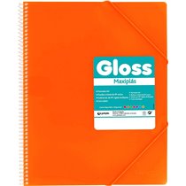 Carpeta Fundas Espiral Gomas GRAFOPLAS Maxiplas Gloss A4 50 Hojas Color Naranja