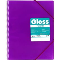 Carpeta Fundas Espiral Gomas GRAFOPLAS Maxiplas Gloss A4 50 Hojas Color Violeta