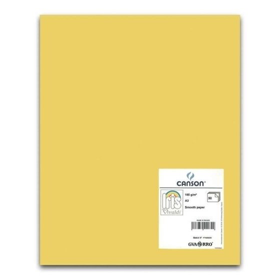 Cartulina CANSON Iris Vivaldi A3 185 g. Paquete x50 Color Amarillo Limón