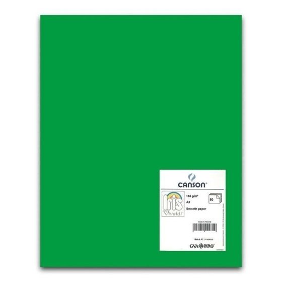 Cartulina CANSON Iris Vivaldi A3 185 g. Paquete x50 Color Verde Billar