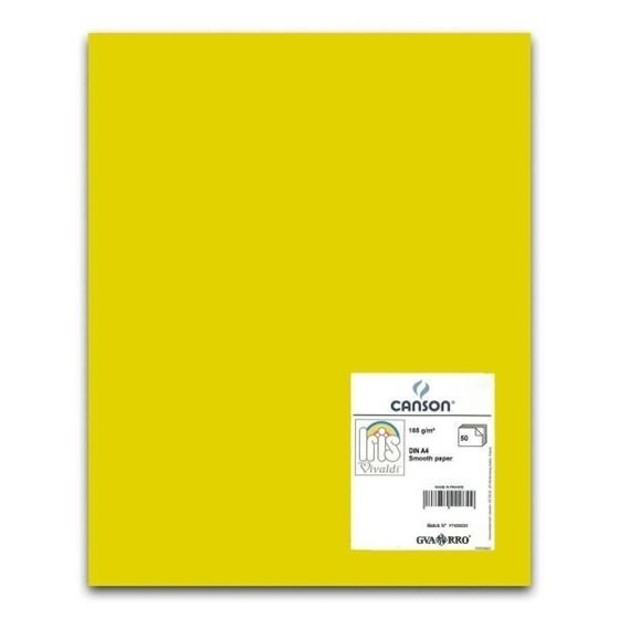 Cartulina CANSON Iris Vivaldi A4 185 g. Paquete x50 Color Amarillo Canario
