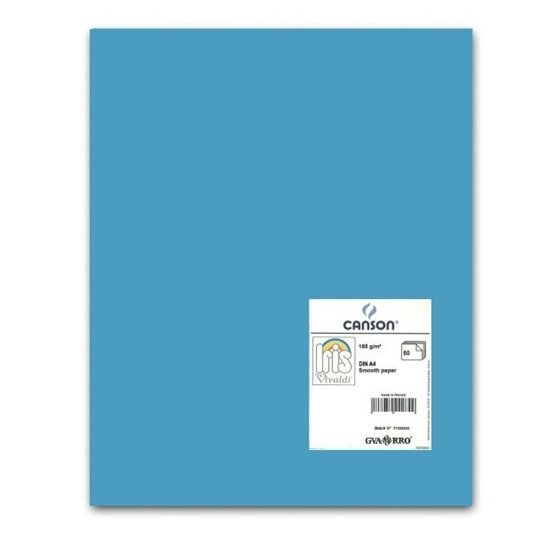 Cartulina CANSON Iris Vivaldi A4 185 g. Paquete x50 Color Azul Maldivas