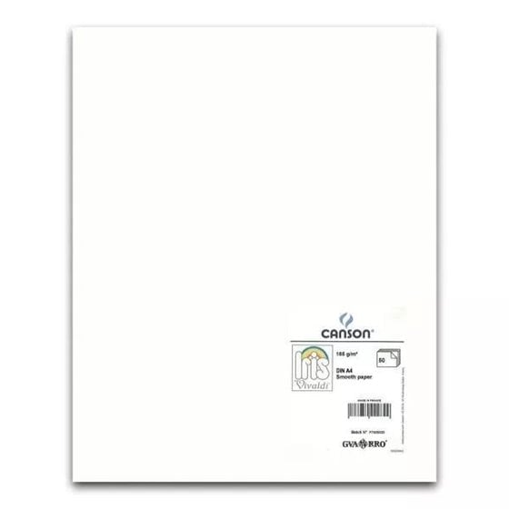 Cartulina CANSON Iris Vivaldi A4 185 g. Paquete x50 Color Blanco
