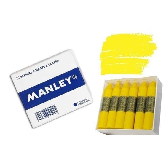 Cera Blanda MANLEY Caja x12 Unicolor Color Amarillo Claro