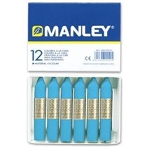 Cera Blanda MANLEY Caja x12 Unicolor Color Azul Celeste