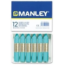 Cera Blanda MANLEY Caja x12 Unicolor Color Azul Turquesa