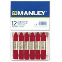 Cera Blanda MANLEY Caja x12 Unicolor Color Carmín