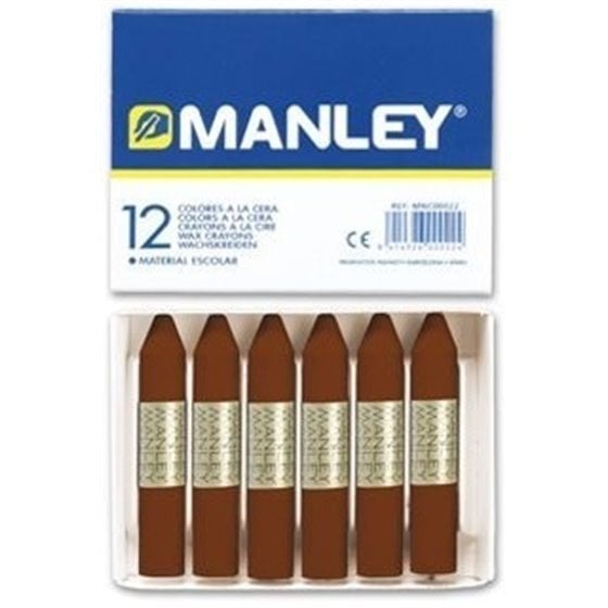 Cera Blanda MANLEY Caja x12 Unicolor Color Pardo