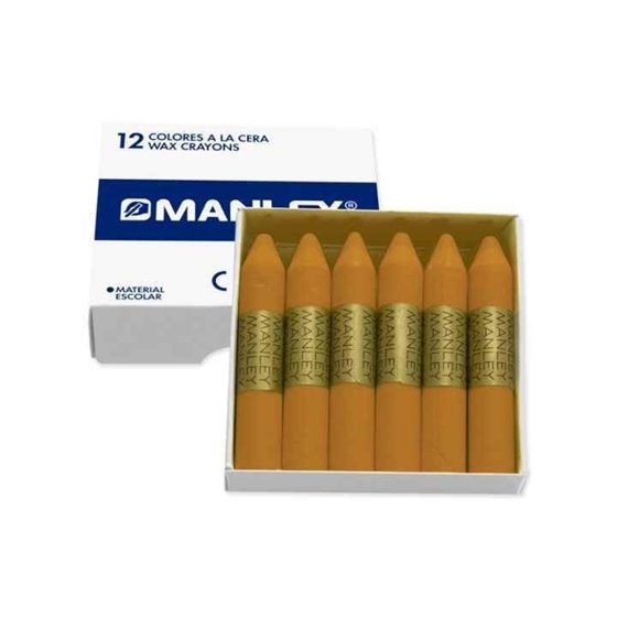Cera Blanda MANLEY Caja x12 Unicolor Color Tierra Siena Tostado