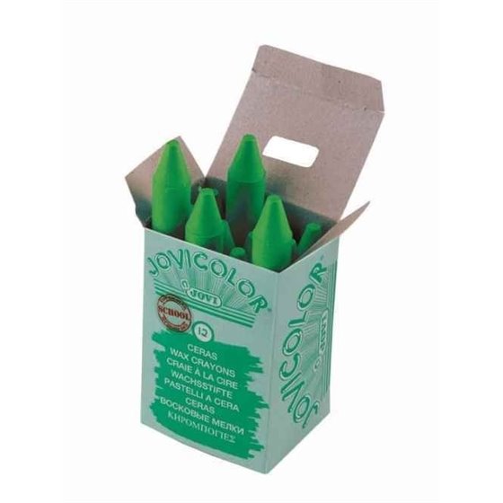 Ceras JOVI Jovicolor Caja x12 Colores Unicolor Color Verde Oscuro