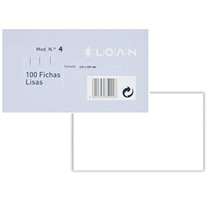 Fichas Cartulina LOAN Lisa Paquete x100 Tamaño 12.5 x 20.5 cm. 