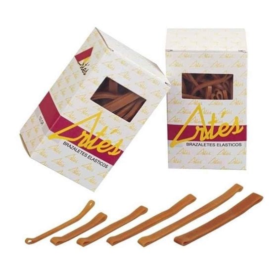 Gomas Elásticas Brazalete ARTES Caucho Caja 100 g. Tamaño 6 x 80 mm.