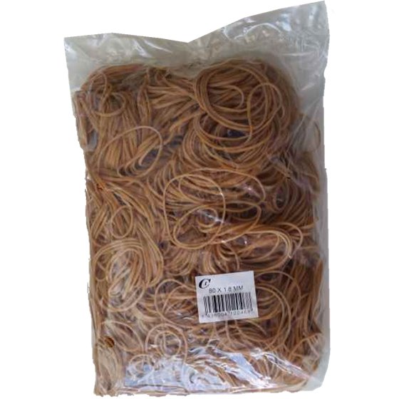 Gomas Elásticas OFFICE LINE Caucho Bolsa 1 kg. Tamaño 90 mm.
