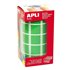 Gomets Cuadrados APLI 20 x 20 mm. Rollo x1770 Color Verde
