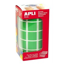 Gomets Cuadrados APLI 20 x 20 mm. Rollo x1770 Color Verde