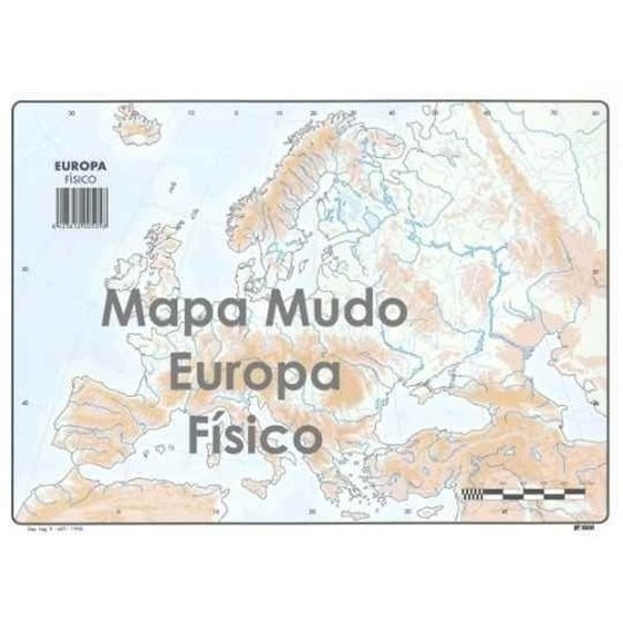 Mapa Mudo SELVI Físico Din-A4 Modelo Europa