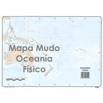 Mapa Mudo SELVI Físico Din-A4 Modelo Oceanía