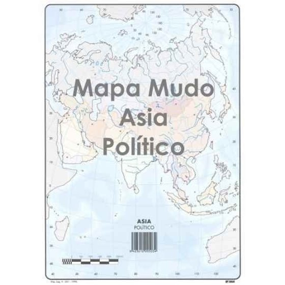 Mapa Mudo SELVI Político Din-A4 Modelo Asia