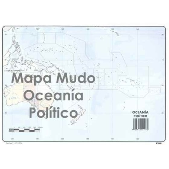 Mapa Mudo SELVI Político Din-A4 Modelo Oceanía