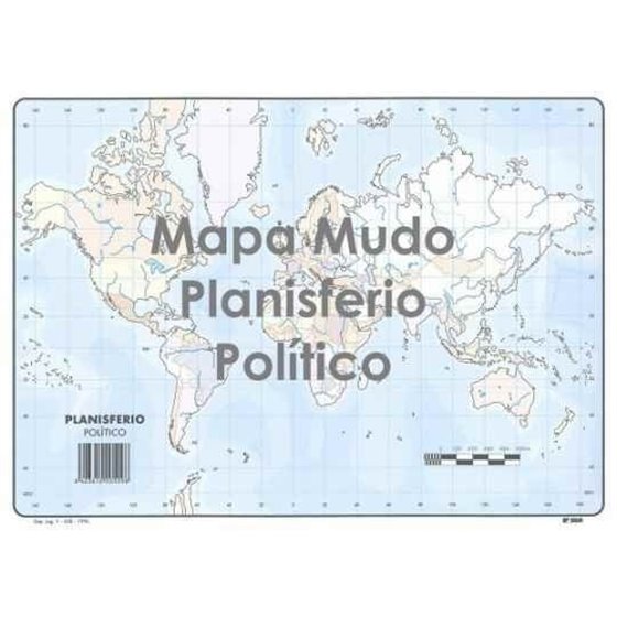 Mapa Mudo SELVI Político Din-A4 Modelo Planisferio