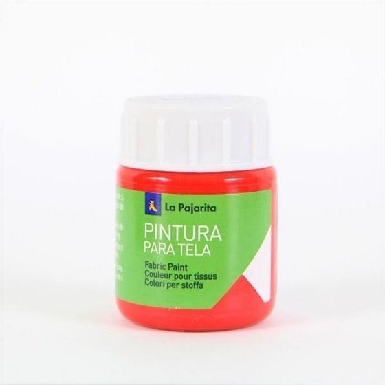 Pintura Para Tela LA PAJARITA 25 ml. Color Escarlata
