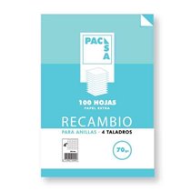 Recambio PACSA 4º 100 Hojas 70 g. 4T Modelo Raya Horizontal