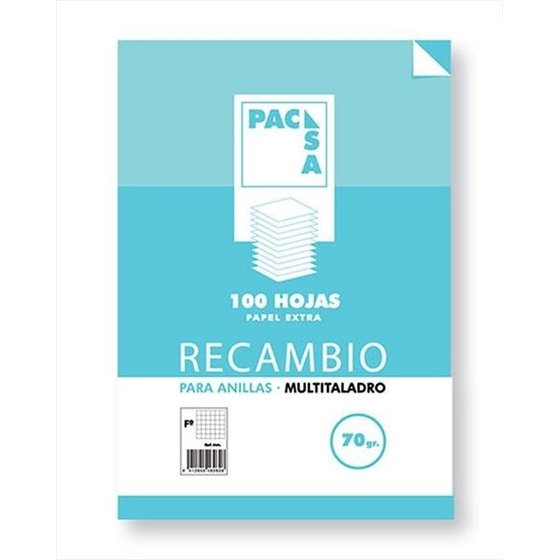 Recambio PACSA Folio 100 Hojas 70 g. 16T Modelo Liso