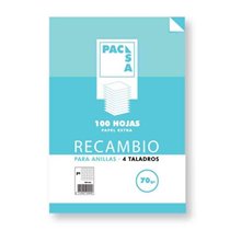 Recambio PACSA Folio 100 Hojas 70 g. 4T Modelo Pauta 2.5 mm.