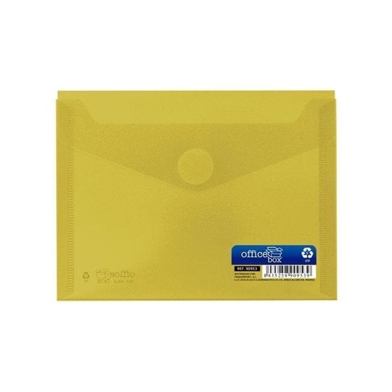 Sobre Portadocumentos Plástico OFFICE BOX A6 Cierre Velcro Color Amarillo