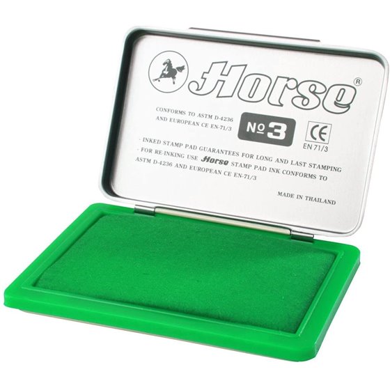Tampón Tinta Sellos HORSE Nºxº3 5 x 7 cm. Color Verde