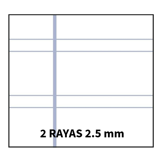 Bloc TAURO Extra Folio 80H 60 g. Tapa Dura Modelo Pauta 2.5 mm.
