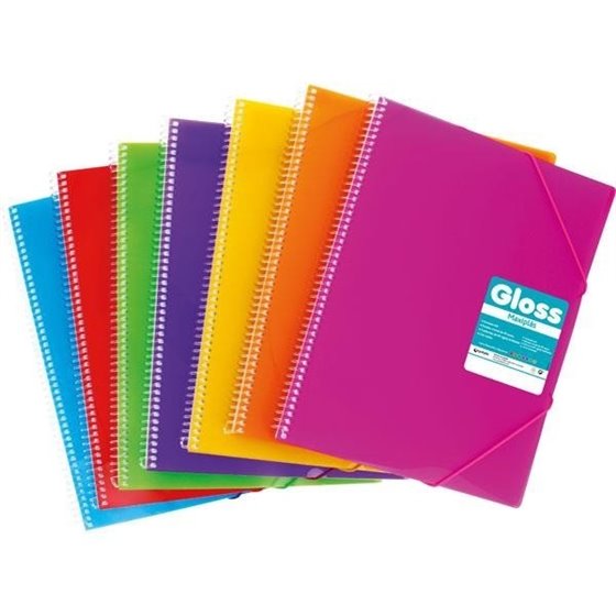 Carpeta Fundas Espiral Gomas GRAFOPLAS Maxiplas Gloss A4 40 Hojas Color Rosa
