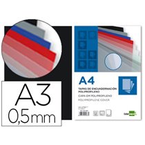 Tapa Encuadernacion Liderpapel Polipropileno A3 0.5 Mm Negro Opaco Paquete De 100 Unidades