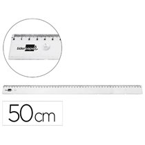 Regla Liderpapel Plastico Irrompible Transparente 50 Cm