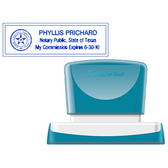 Sello X'Stamper Quix Personalizable Color Azul Medidas 22X69 Mm Q-18