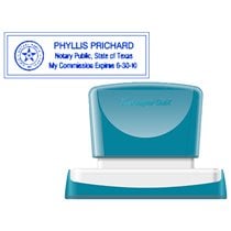 Sello X'Stamper Quix Personalizable Color Azul Medidas 22X69 Mm Q-18