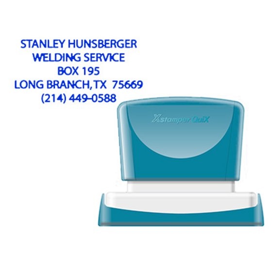 Sello X'Stamper Quix Personalizable Color Azul Medidas 24X49 Mm Q-12