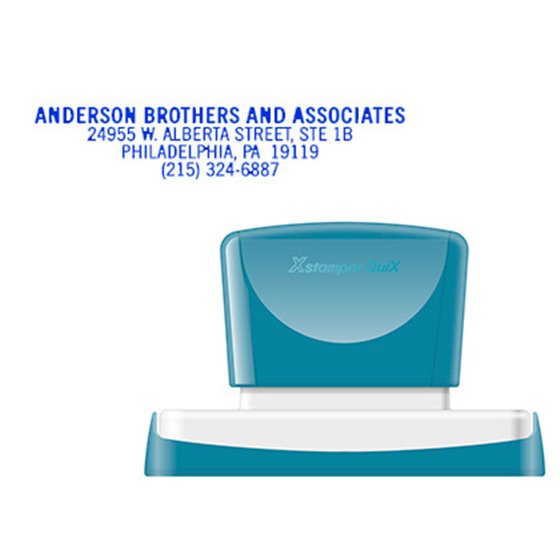 Sello X'Stamper Quix Personalizable Color Azul Medidas 16X83 Mm Q-26