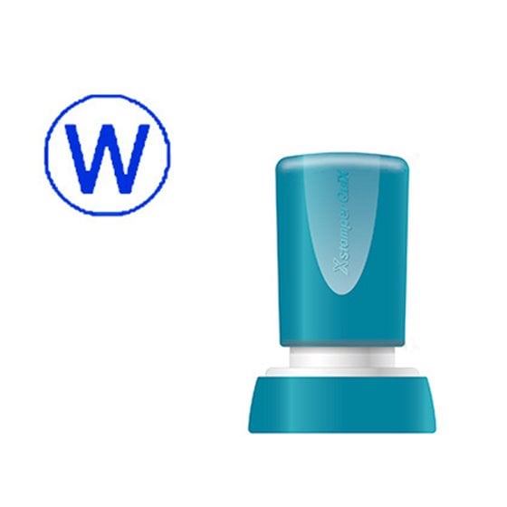 Sello X'Stamper Quix Personalizable Color Azul Redondo Diametro 20 Mm Q-34