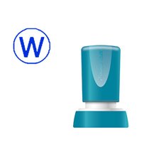Sello X'Stamper Quix Personalizable Color Azul Redondo Diametro 20 Mm Q-34