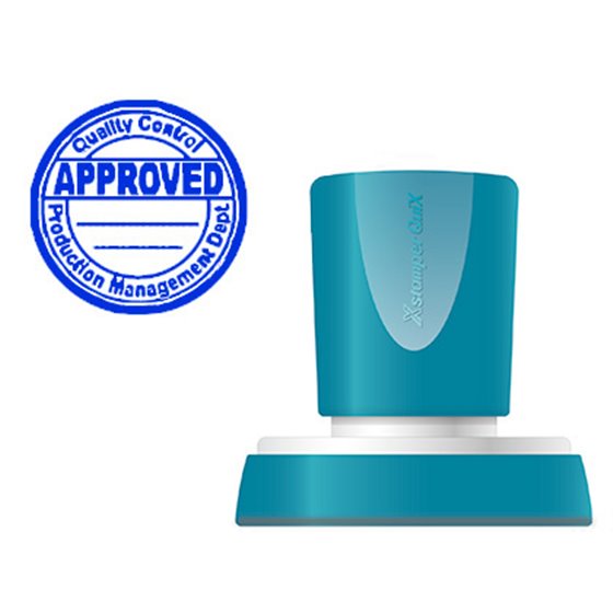 Sello X'Stamper Quix Personalizable Color Azul Redondo Diametro 38 Mm Q-53