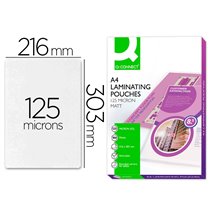 Bolsa De Plastificar Q-Connect 303 X 216 Mm Din A4 125 Mc Autoadhesivas Caja De 100 Unidades