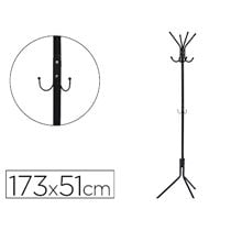 Perchero Metalico Q-Connect Negro 8 Colgadores 173X51 Cm