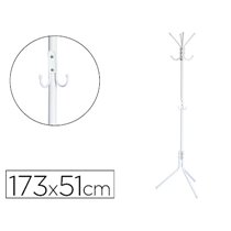 Perchero Metalico Q-Connect Blanco 8 Colgadores 173X51 Cm