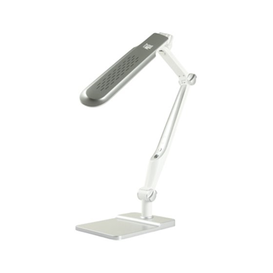 Lampara De Oficina Q-Connect Sobremesa Profesional Abs 32 Leds 9 W Interruptor Sensor 3 Niveles Color Cromado