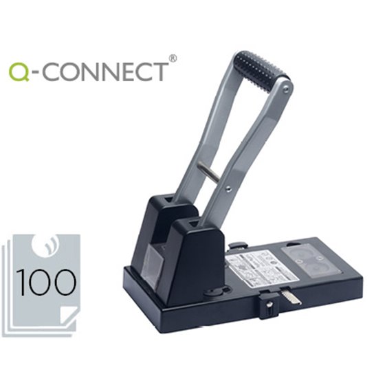 Taladrador Q-Connect Kf18766 Negro 2 Taladros Abertura 10 Mm Capacidad 100 Hojas